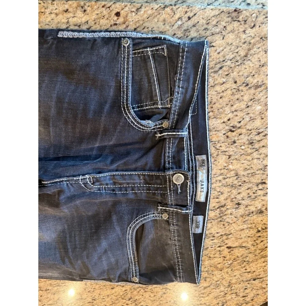 BKE Zach Men's Dark Wash Straight-Leg Jeans - Black
